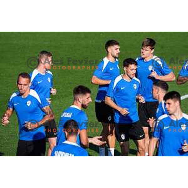 Zan Karnicnik, Adam Gnezda Cerin, Dejan Petrovic and Jaka Bijol of Slovenia National team practice session, Brdo pri Kranju on September 1, 2025