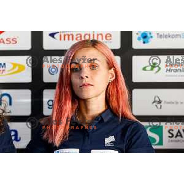 Klara Lukan of Slovenia Track&Field Federation at press conference before departure to Tokyo 2025 World Championship in Ljubljana, Slovenia on September 4, 2025