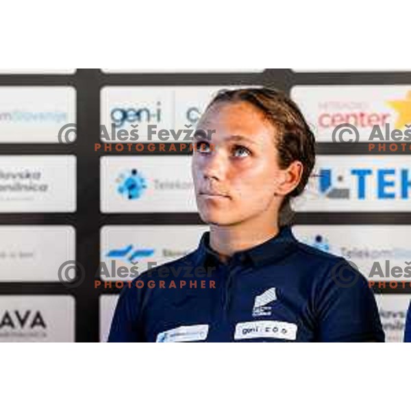 Nika Glojnaric of Slovenia Track&Field Federation at press conference before departure to Tokyo 2025 World Championship in Ljubljana, Slovenia on September 4, 2025