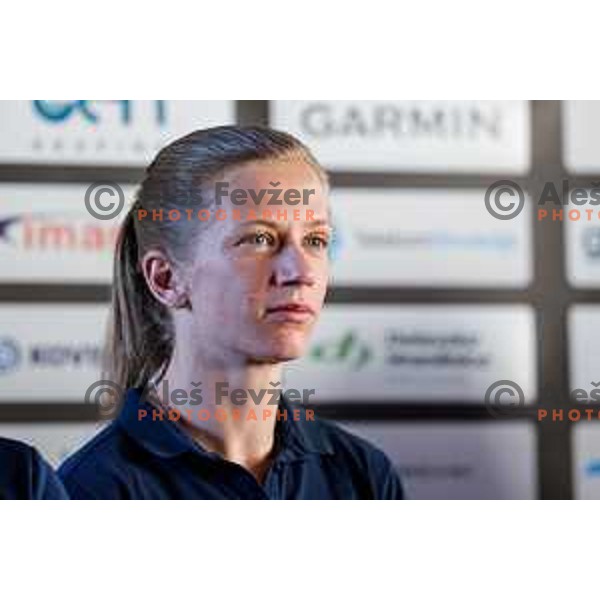 Tina Sutej of Slovenia Track&Field Federation at press conference before departure to Tokyo 2025 World Championship in Ljubljana, Slovenia on September 4, 2025