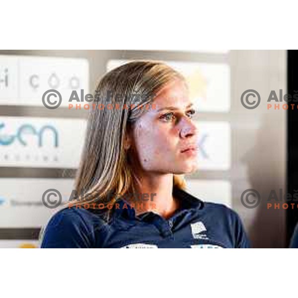 Anita Horvat of Slovenia Track&Field Federation at press conference before departure to Tokyo 2025 World Championship in Ljubljana, Slovenia on September 4, 2025