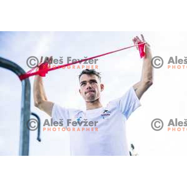 Luka Potocar in action during IFSC climbing World Cup competiton in Koper, Slovenia on September 6, 2025