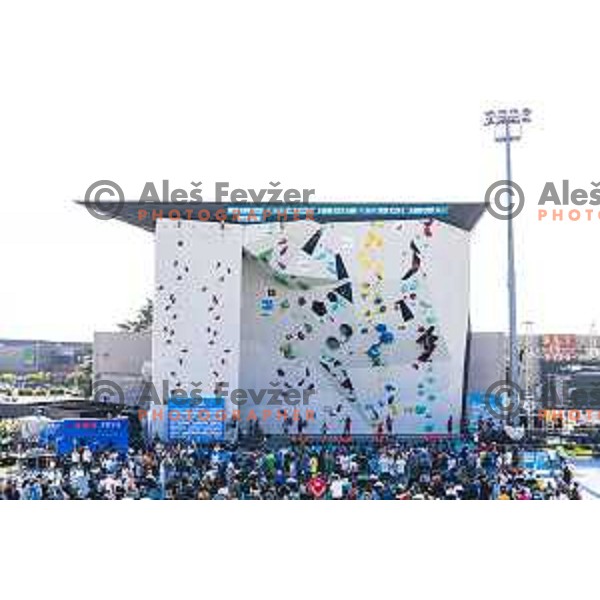 in action during IFSC climbing World Cup competiton in Koper, Slovenia on September 5, 2025