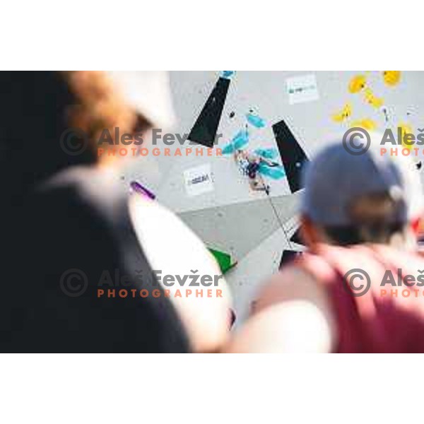 Janja Garnbret in action during IFSC climbing World Cup competiton in Koper, Slovenia on September 6, 2025