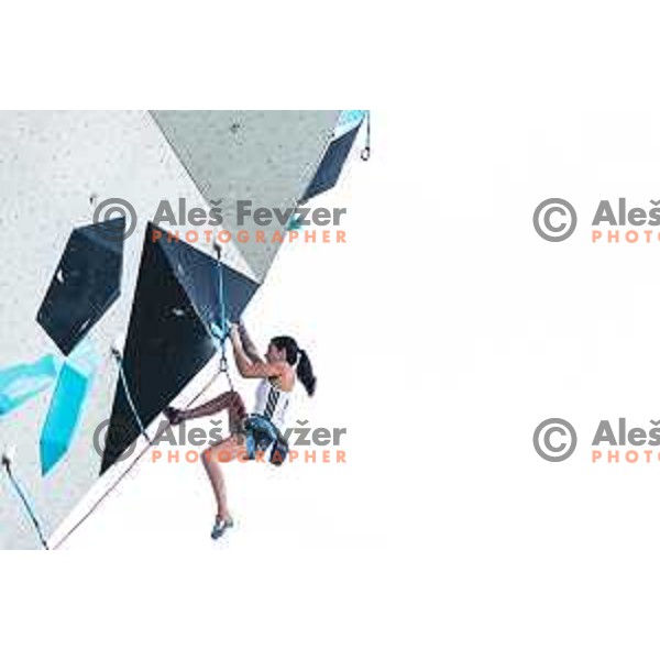 Lucka Rakovec in action during IFSC climbing World Cup competiton in Koper, Slovenia on September 6, 2025