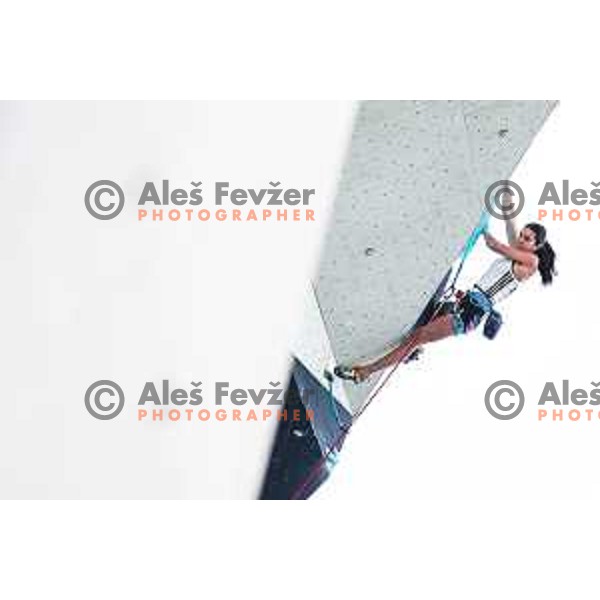 Lucka Rakovec in action during IFSC climbing World Cup competiton in Koper, Slovenia on September 6, 2025