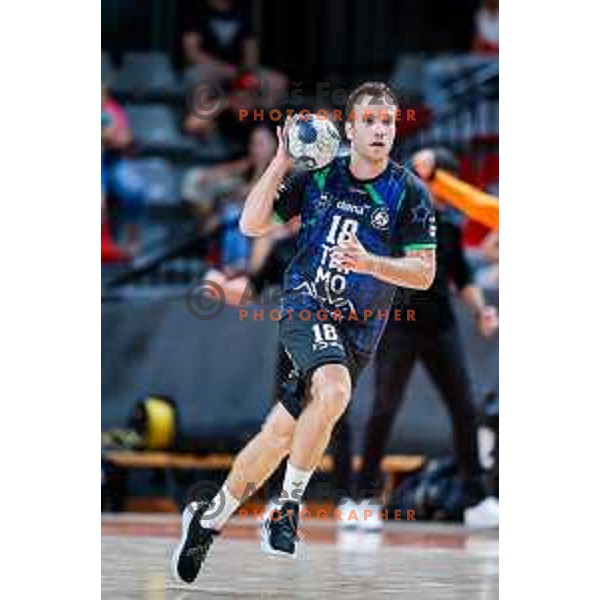 Marko Kotar in action during NLB League 2025/2026 handball match between LL Grosist Slovan and Trimo Trebnje in Kodeljevo Hall, Ljubljana