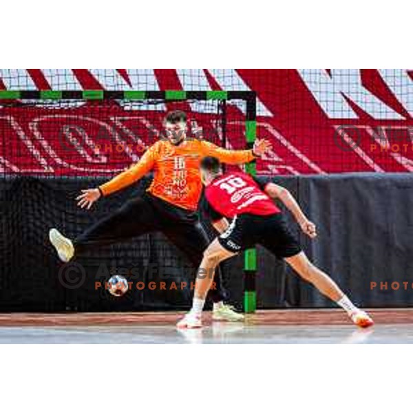 of NLB League 2025/2026 handball match between LL Grosist Slovan and Trimo Trebnje in Kodeljevo Hall, Ljubljana, Slovenia on September 5, 2025