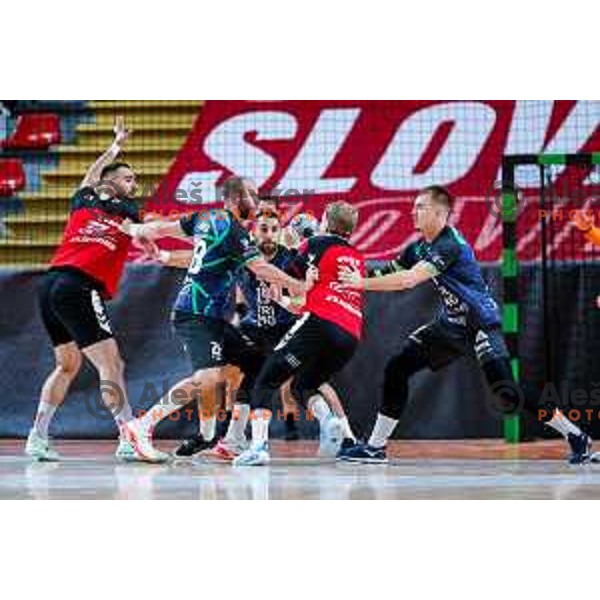 of NLB League 2025/2026 handball match between LL Grosist Slovan and Trimo Trebnje in Kodeljevo Hall, Ljubljana, Slovenia on September 5, 2025