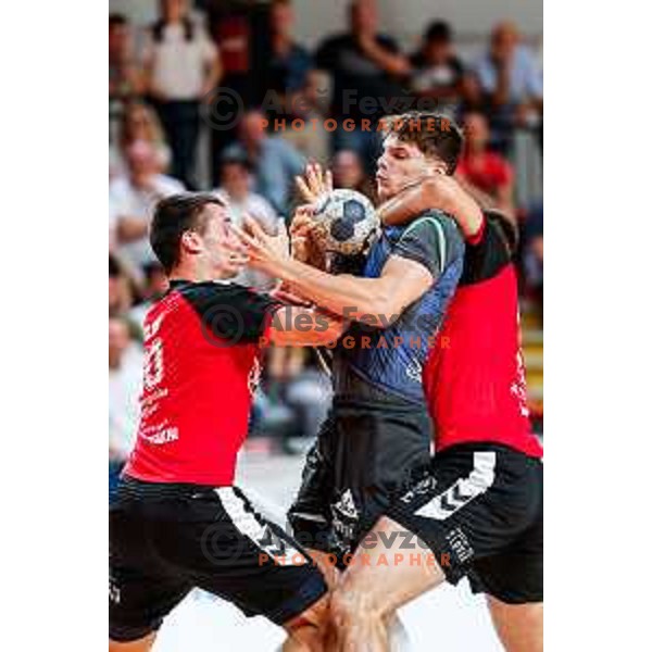 of NLB League 2025/2026 handball match between LL Grosist Slovan and Trimo Trebnje in Kodeljevo Hall, Ljubljana, Slovenia on September 5, 2025