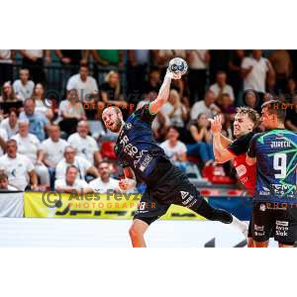 of NLB League 2025/2026 handball match between LL Grosist Slovan and Trimo Trebnje in Kodeljevo Hall, Ljubljana, Slovenia on September 5, 2025