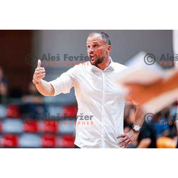 Uros Zorman, head coach of Slovan during NLB League 2025/2026 handball match between LL Grosist Slovan and Trimo Trebnje in Kodeljevo Hall, Ljubljana
