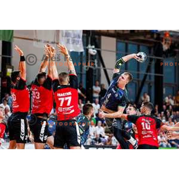 of NLB League 2025/2026 handball match between LL Grosist Slovan and Trimo Trebnje in Kodeljevo Hall, Ljubljana, Slovenia on September 5, 2025