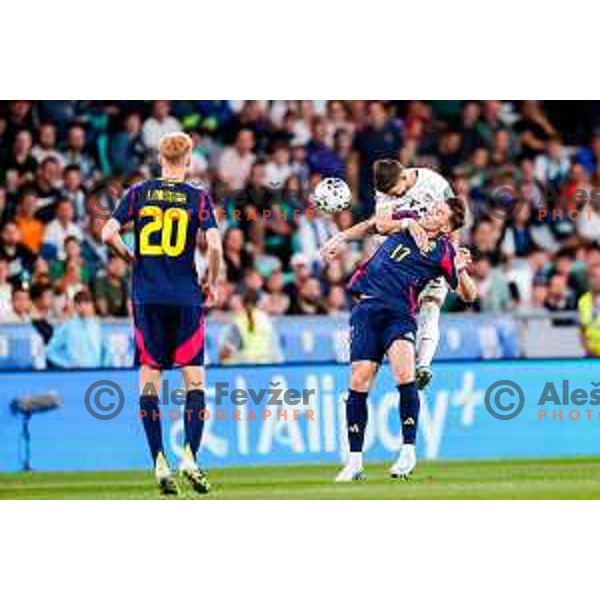 Viktor Gyokeres and Petar Stojanovic in action during FIFA World Cup 2026 Qualifying round match between Slovenia and Sweden at Stadium Stozice, Ljubljana, Slovenia on September 5, 2025