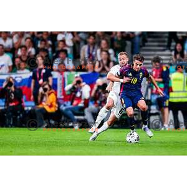 Sandi Lovric in action during FIFA World Cup 2026 Qualifying round match between Slovenia and Sweden at Stadium Stozice, Ljubljana, Slovenia on September 5, 2025