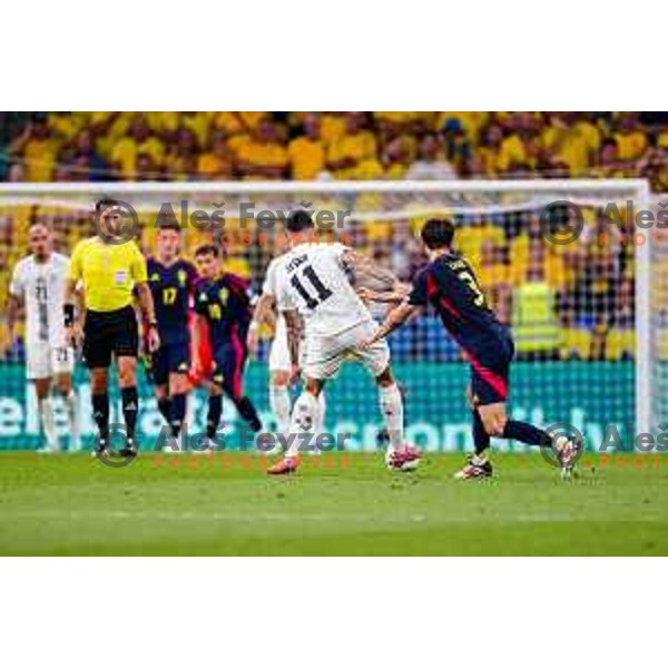 Benjamin Sesko in action during FIFA World Cup 2026 Qualifying round match between Slovenia and Sweden at Stadium Stozice, Ljubljana, Slovenia on September 5, 2025