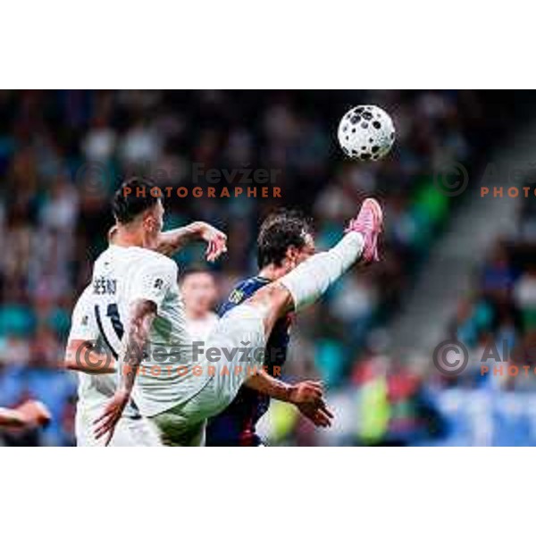 Benjamin Sesko in action during FIFA World Cup 2026 Qualifying round match between Slovenia and Sweden at Stadium Stozice, Ljubljana, Slovenia on September 5, 2025
