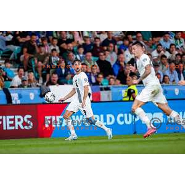 Andraz Sporar in action during FIFA World Cup 2026 Qualifying round match between Slovenia and Sweden at Stadium Stozice, Ljubljana, Slovenia on September 5, 2025