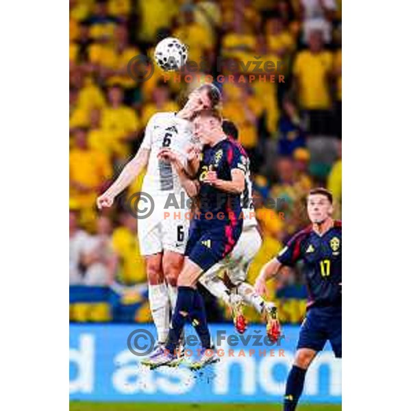 Jaka Bijol in action during FIFA World Cup 2026 Qualifying round match between Slovenia and Sweden at Stadium Stozice, Ljubljana, Slovenia on September 5, 2025