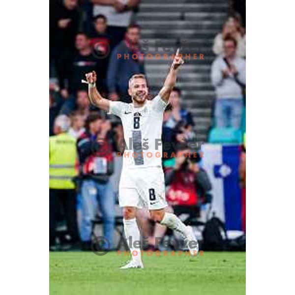 Sandi Lovric celebrates a goal during FIFA World Cup 2026 Qualifying round match between Slovenia and Sweden at Stadium Stozice, Ljubljana, Slovenia on September 5, 2025