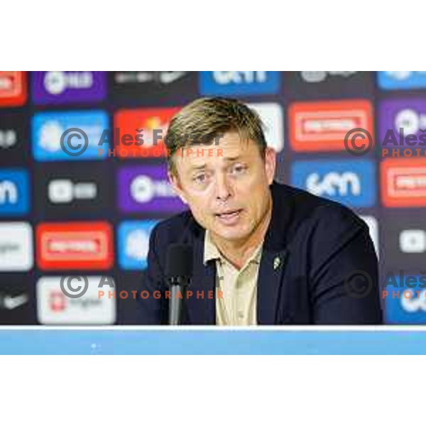 Jon Dahl Tomasson during press conference after FIFA World Cup 2026 Qualifying round match between Slovenia and Sweden at Stadium Stozice, Ljubljana, Slovenia on September 5, 2025