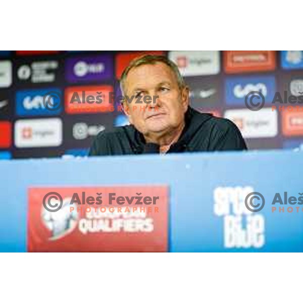 Matjaz Kek during press conference after FIFA World Cup 2026 Qualifying round match between Slovenia and Sweden at Stadium Stozice, Ljubljana, Slovenia on September 5, 2025