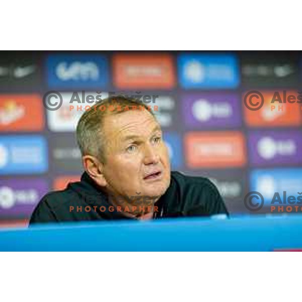 Matjaz Kek during press conference after FIFA World Cup 2026 Qualifying round match between Slovenia and Sweden at Stadium Stozice, Ljubljana, Slovenia on September 5, 2025