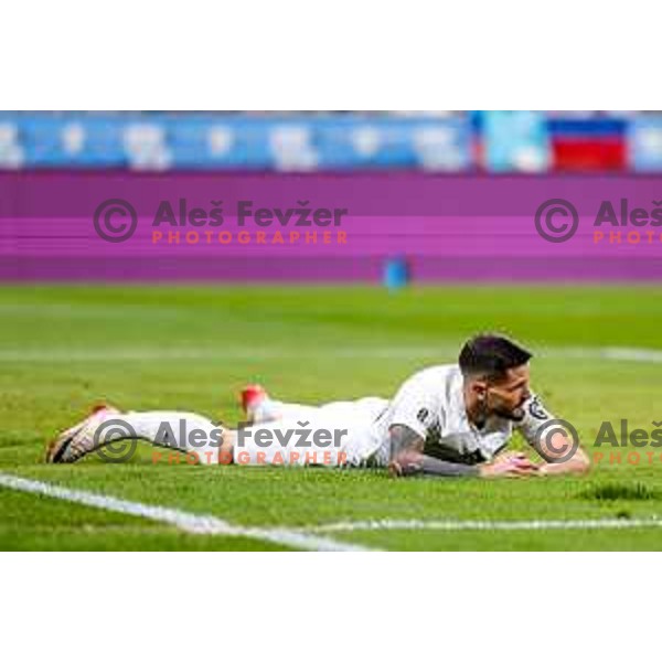 Petar Stojanovic in action during FIFA World Cup 2026 Qualifying round match between Slovenia and Sweden at Stadium Stozice, Ljubljana, Slovenia on September 5, 2025