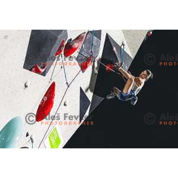 Lucka Rakovec in action during IFSC climbing World Cup competiton in Koper, Slovenia on September 6, 2025