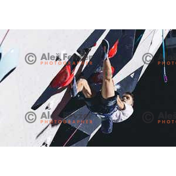 Luka Potocar in action during IFSC climbing World Cup competiton in Koper, Slovenia on September 6, 2025