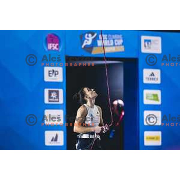 during IFSC climbing World Cup competiton in Koper, Slovenia on September 6, 2025