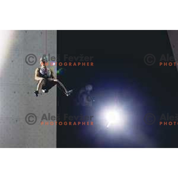 Janja Garnbret in action during IFSC climbing World Cup competiton in Koper, Slovenia on September 6, 2025. Photo: Grega Valancic