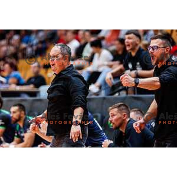 Branko Tamse, head coach of Trimo Trebnje during NLB League 2025/2026 handball match between LL Grosist Slovan and Trimo Trebnje in Kodeljevo Hall, Ljubljana
