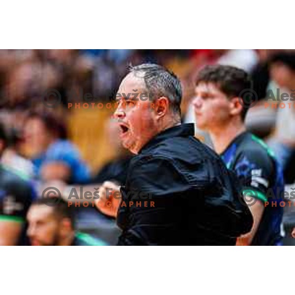 Branko Tamse, head coach of Trimo Trebnje during NLB League 2025/2026 handball match between LL Grosist Slovan and Trimo Trebnje in Kodeljevo Hall, Ljubljana