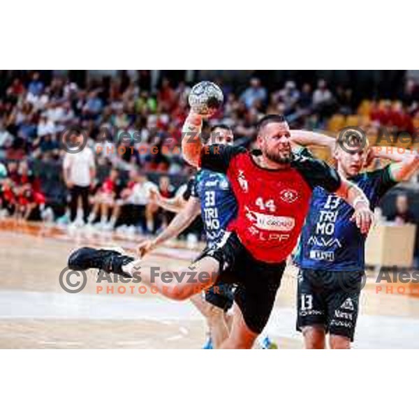 of NLB League 2025/2026 handball match between LL Grosist Slovan and Trimo Trebnje in Kodeljevo Hall, Ljubljana, Slovenia on September 5, 2025