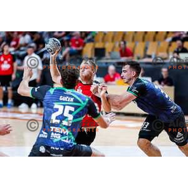 of NLB League 2025/2026 handball match between LL Grosist Slovan and Trimo Trebnje in Kodeljevo Hall, Ljubljana, Slovenia on September 5, 2025