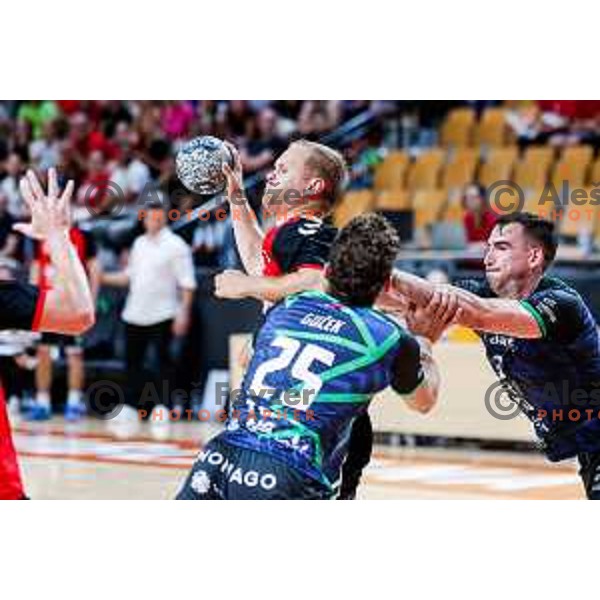 of NLB League 2025/2026 handball match between LL Grosist Slovan and Trimo Trebnje in Kodeljevo Hall, Ljubljana, Slovenia on September 5, 2025