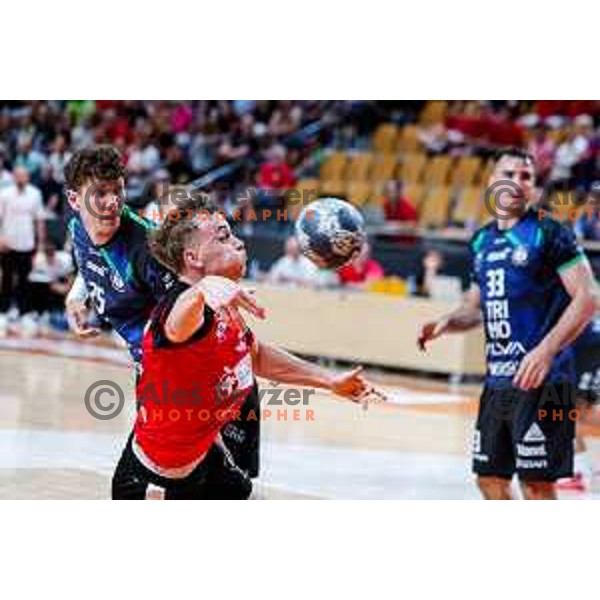 of NLB League 2025/2026 handball match between LL Grosist Slovan and Trimo Trebnje in Kodeljevo Hall, Ljubljana, Slovenia on September 5, 2025