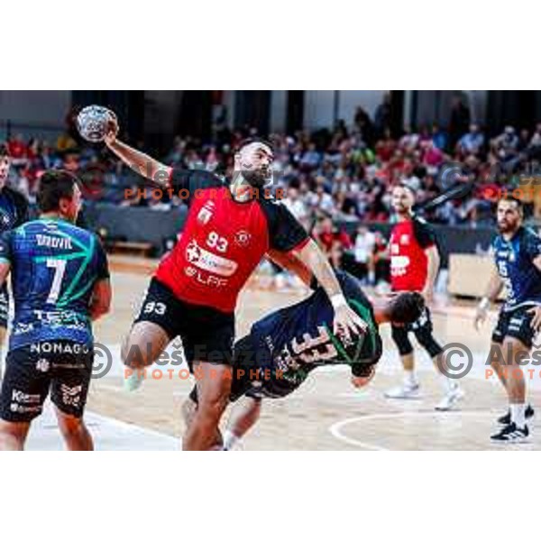 of NLB League 2025/2026 handball match between LL Grosist Slovan and Trimo Trebnje in Kodeljevo Hall, Ljubljana, Slovenia on September 5, 2025