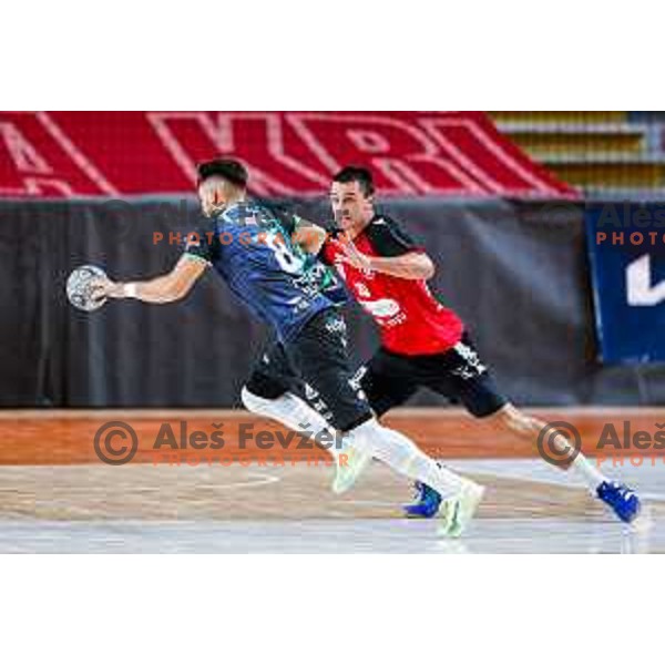 of NLB League 2025/2026 handball match between LL Grosist Slovan and Trimo Trebnje in Kodeljevo Hall, Ljubljana, Slovenia on September 5, 2025