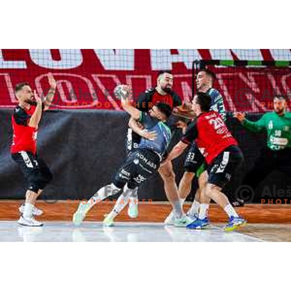 of NLB League 2025/2026 handball match between LL Grosist Slovan and Trimo Trebnje in Kodeljevo Hall, Ljubljana, Slovenia on September 5, 2025
