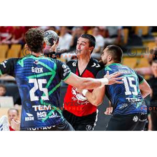 of NLB League 2025/2026 handball match between LL Grosist Slovan and Trimo Trebnje in Kodeljevo Hall, Ljubljana, Slovenia on September 5, 2025