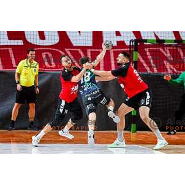 of NLB League 2025/2026 handball match between LL Grosist Slovan and Trimo Trebnje in Kodeljevo Hall, Ljubljana, Slovenia on September 5, 2025