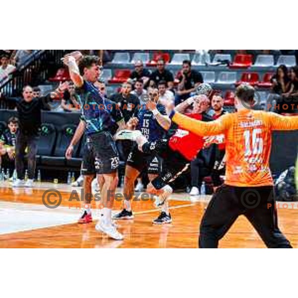 of NLB League 2025/2026 handball match between LL Grosist Slovan and Trimo Trebnje in Kodeljevo Hall, Ljubljana, Slovenia on September 5, 2025