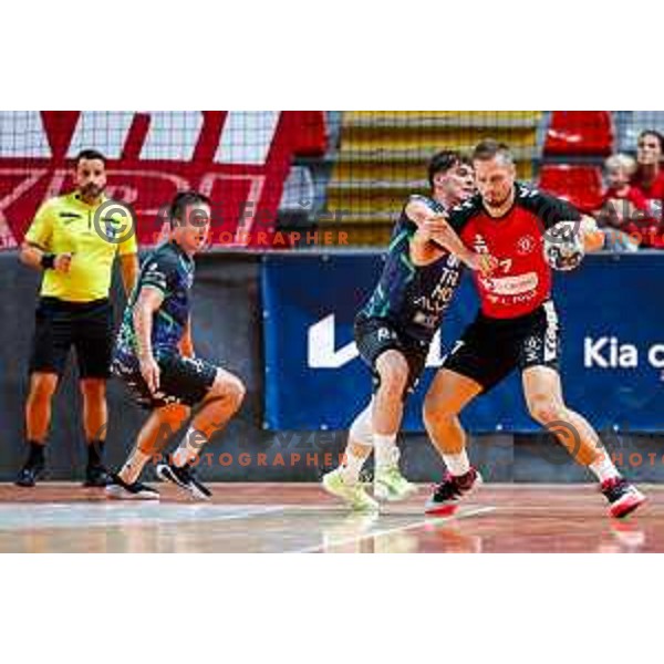 of NLB League 2025/2026 handball match between LL Grosist Slovan and Trimo Trebnje in Kodeljevo Hall, Ljubljana, Slovenia on September 5, 2025