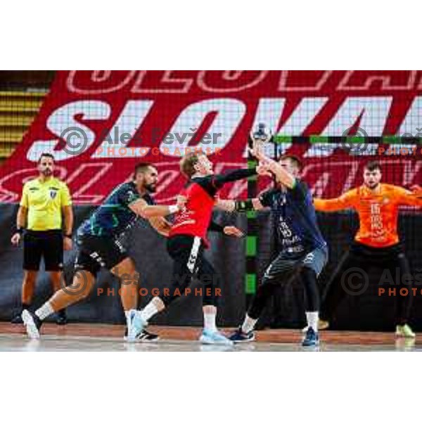 of NLB League 2025/2026 handball match between LL Grosist Slovan and Trimo Trebnje in Kodeljevo Hall, Ljubljana, Slovenia on September 5, 2025