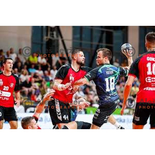 of NLB League 2025/2026 handball match between LL Grosist Slovan and Trimo Trebnje in Kodeljevo Hall, Ljubljana, Slovenia on September 5, 2025