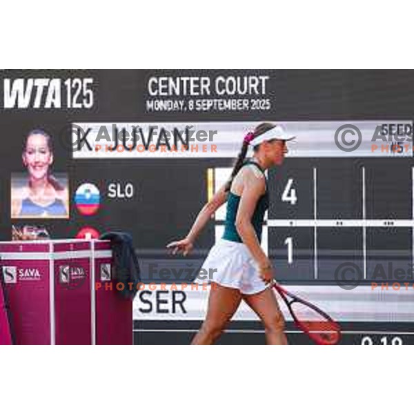 Kaja Juvan competes at Zavarovalnica Sava, WTA 125, Ljubljana, Slovenia on September 9, 2025