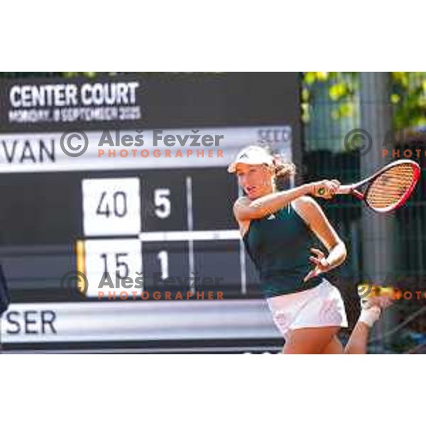 Kaja Juvan competes at Zavarovalnica Sava, WTA 125, Ljubljana, Slovenia on September 9, 2025
