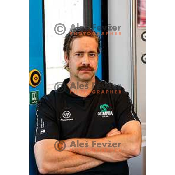 BEN COOPER, head coach of HK SZ Olimpija during press conference at Track 91 of Ljubljana Railway Station, Slovenia on September 9, 2025